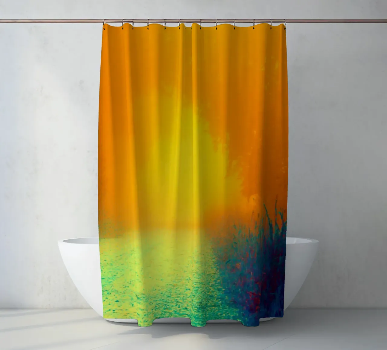 A path in the forest in the fog shower curtain by Something for you