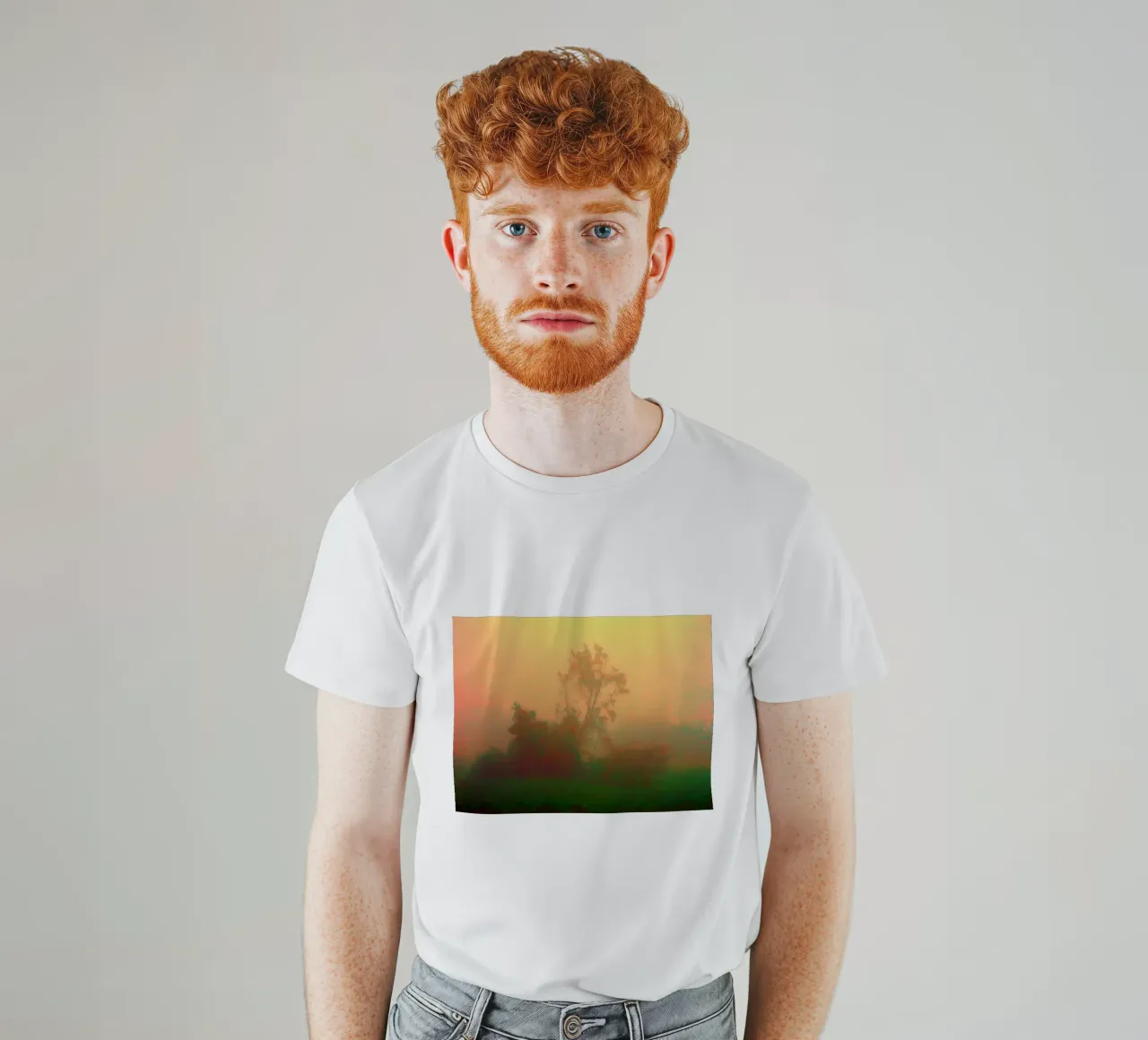 A lonely tree in the fog t-shirt by Something for you