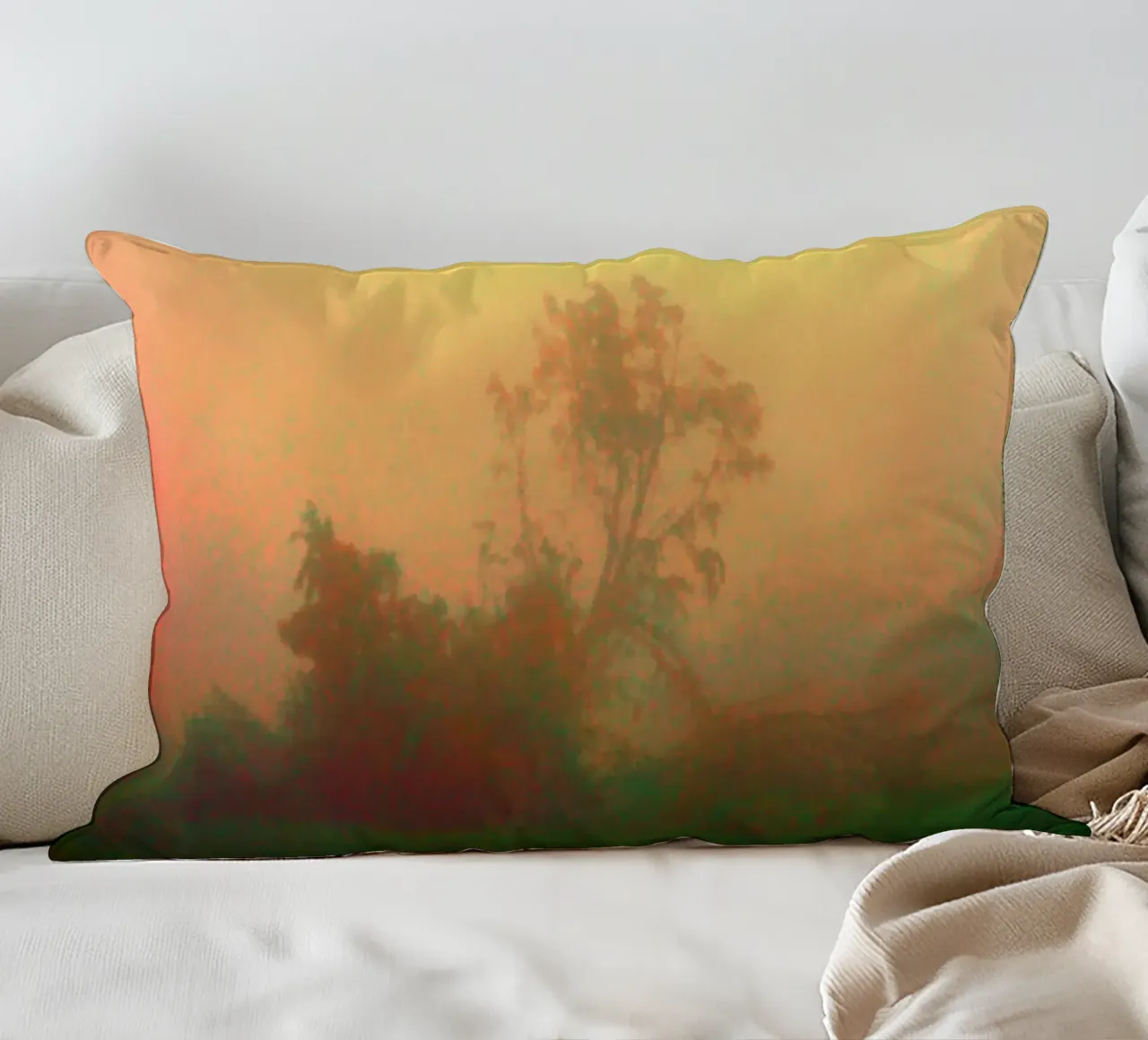 A lonely tree in the fog decorative cushion by Something for you