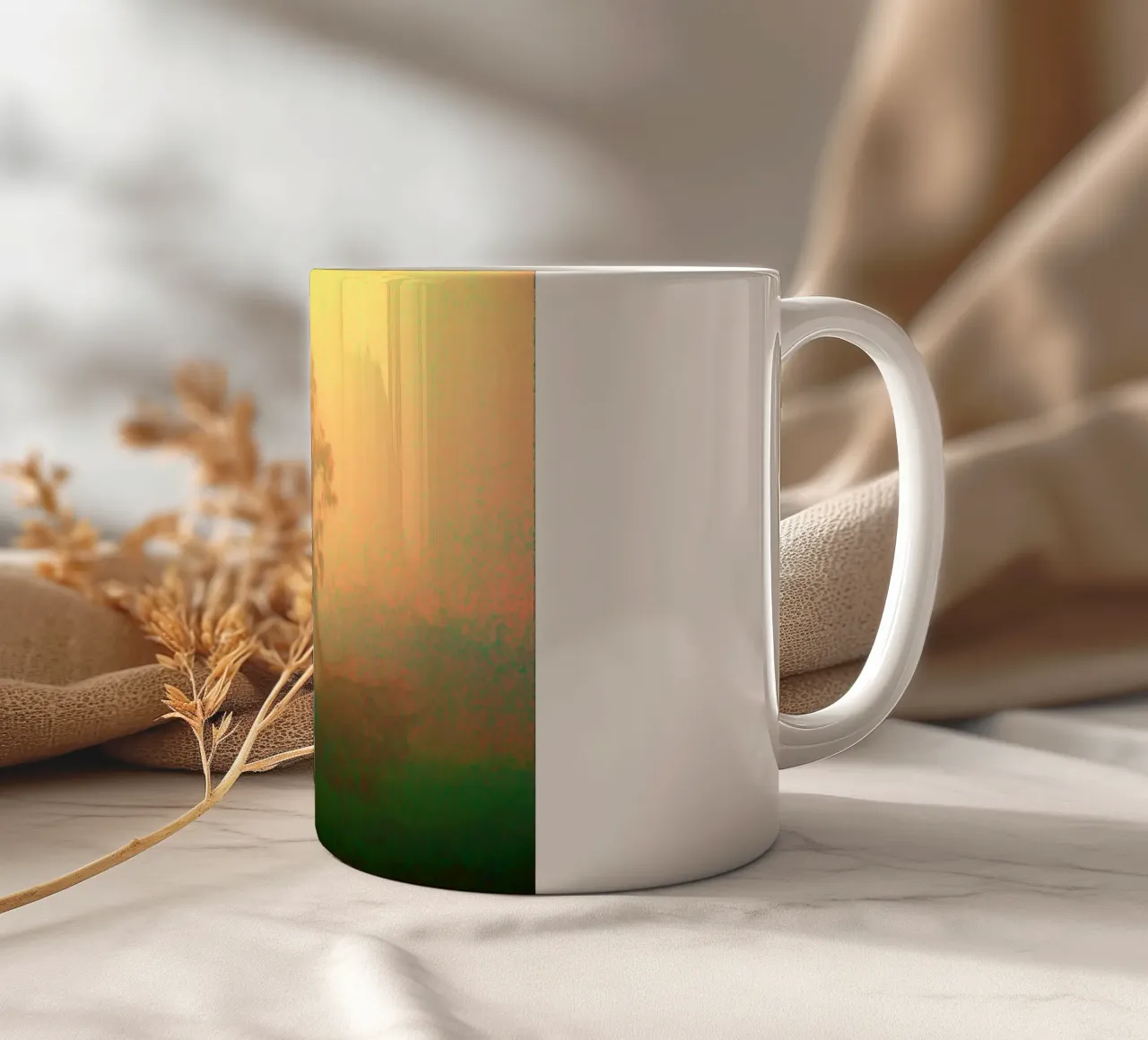 A lonely tree in the fog ceramic mug by Something for you
