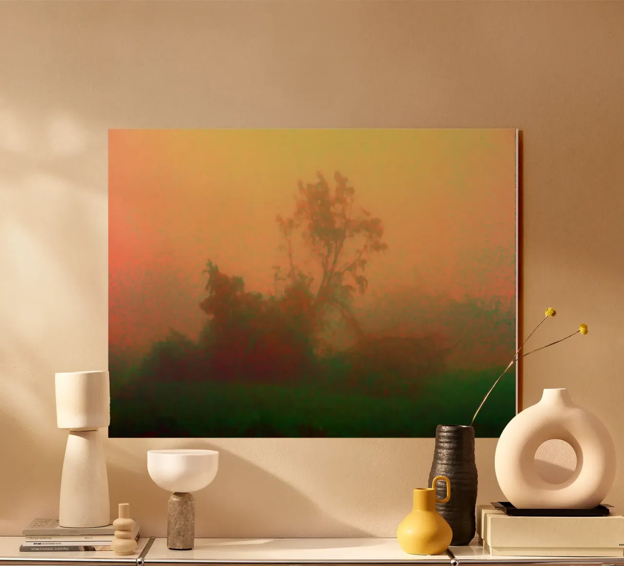 A lonely tree in the fog acrylic glass by Something for you
