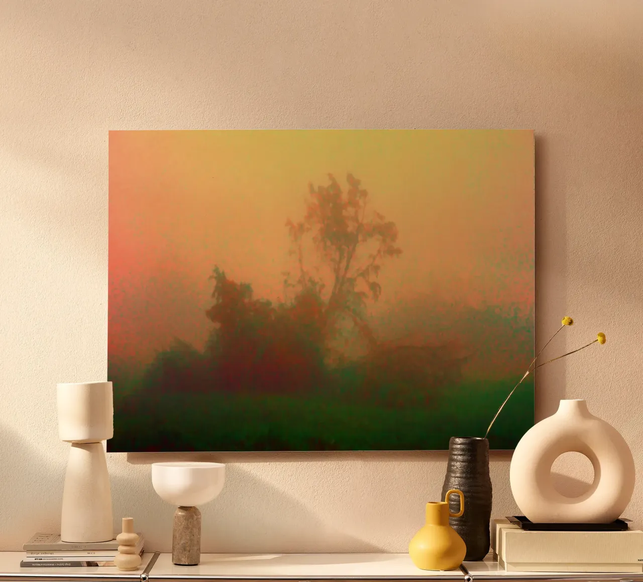 A lonely tree in the fog alu-dibond by Something for you