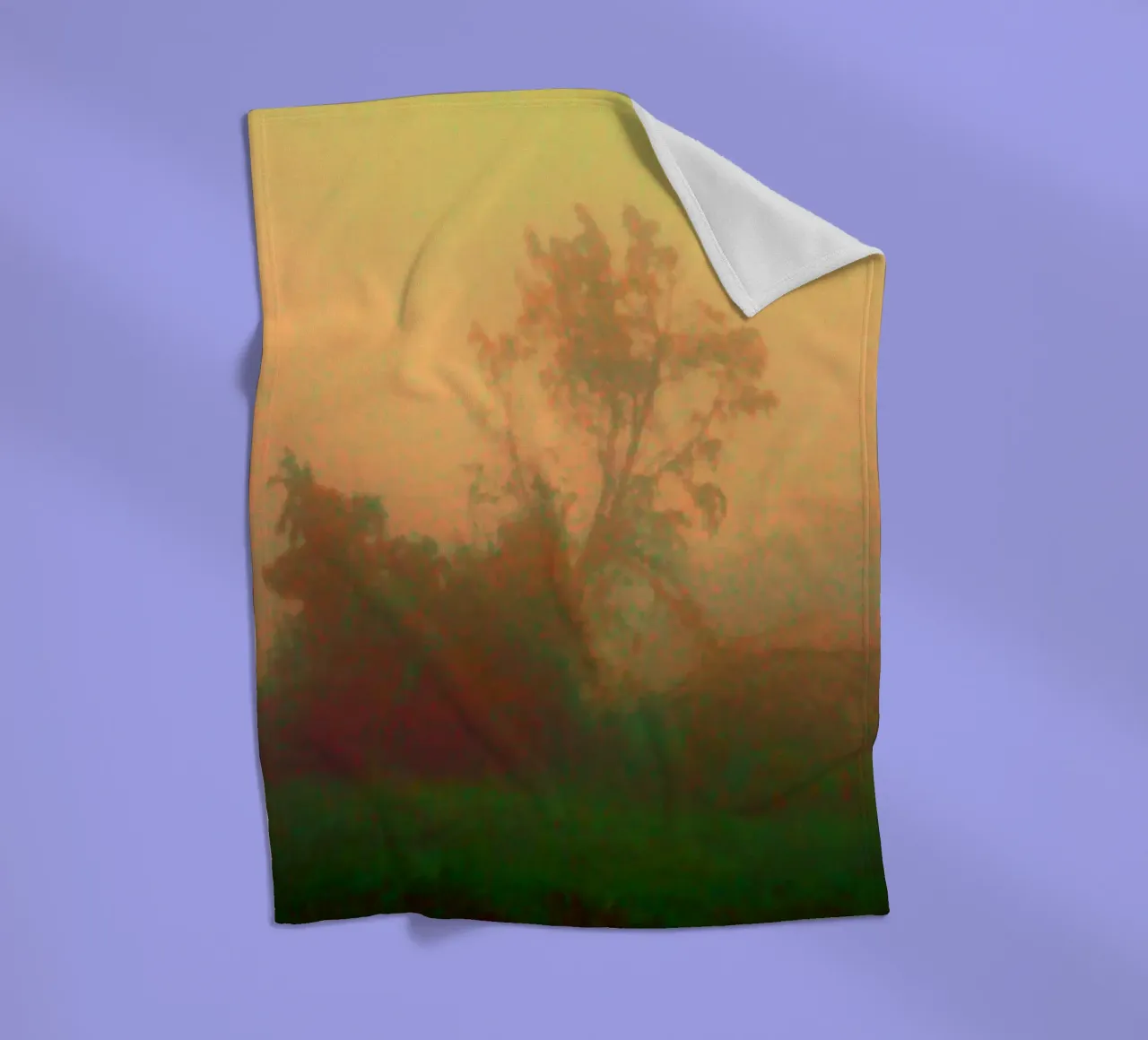 A lonely tree in the fog fleece blanket by Something for you