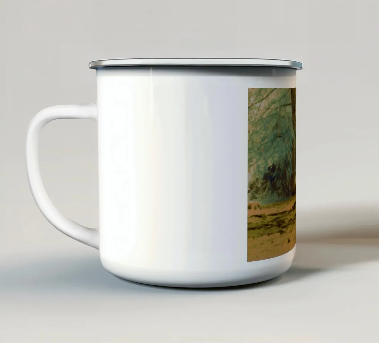 A path in the forest in summer enamel mug by Something for you