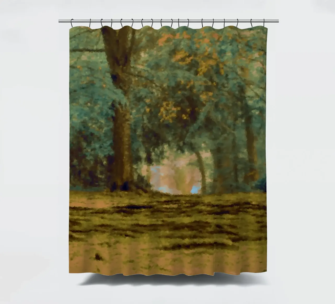 A path in the forest in summer shower curtain by Something for you