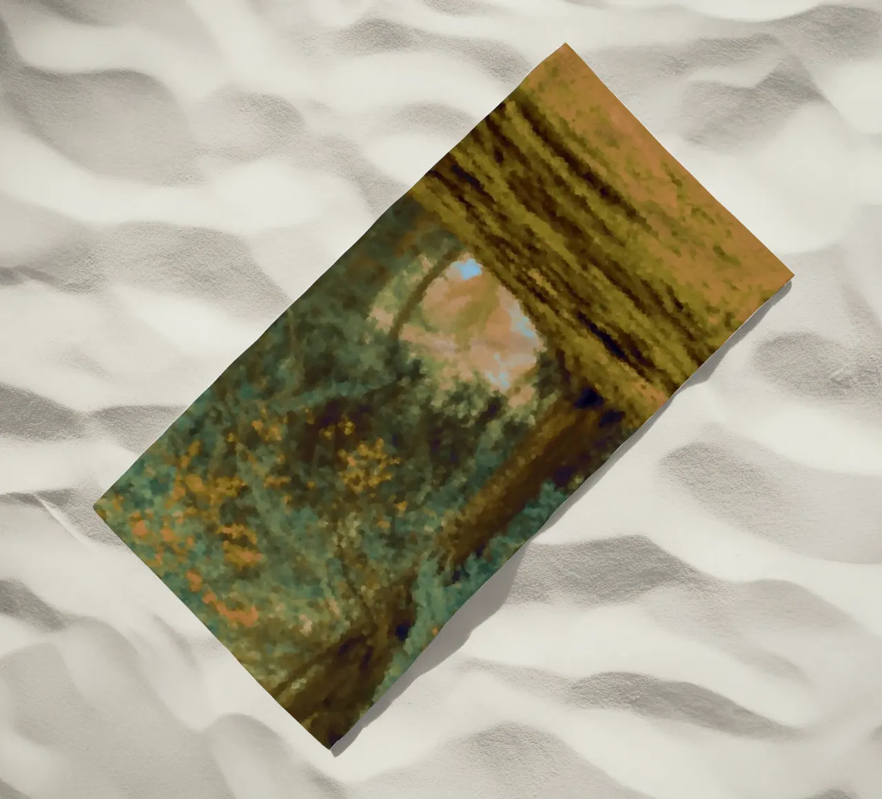 A path in the forest in summer beach towel by Something for you