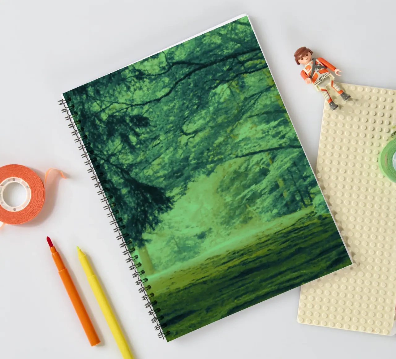 A path in the forest in summer spiral notebook by Something for you