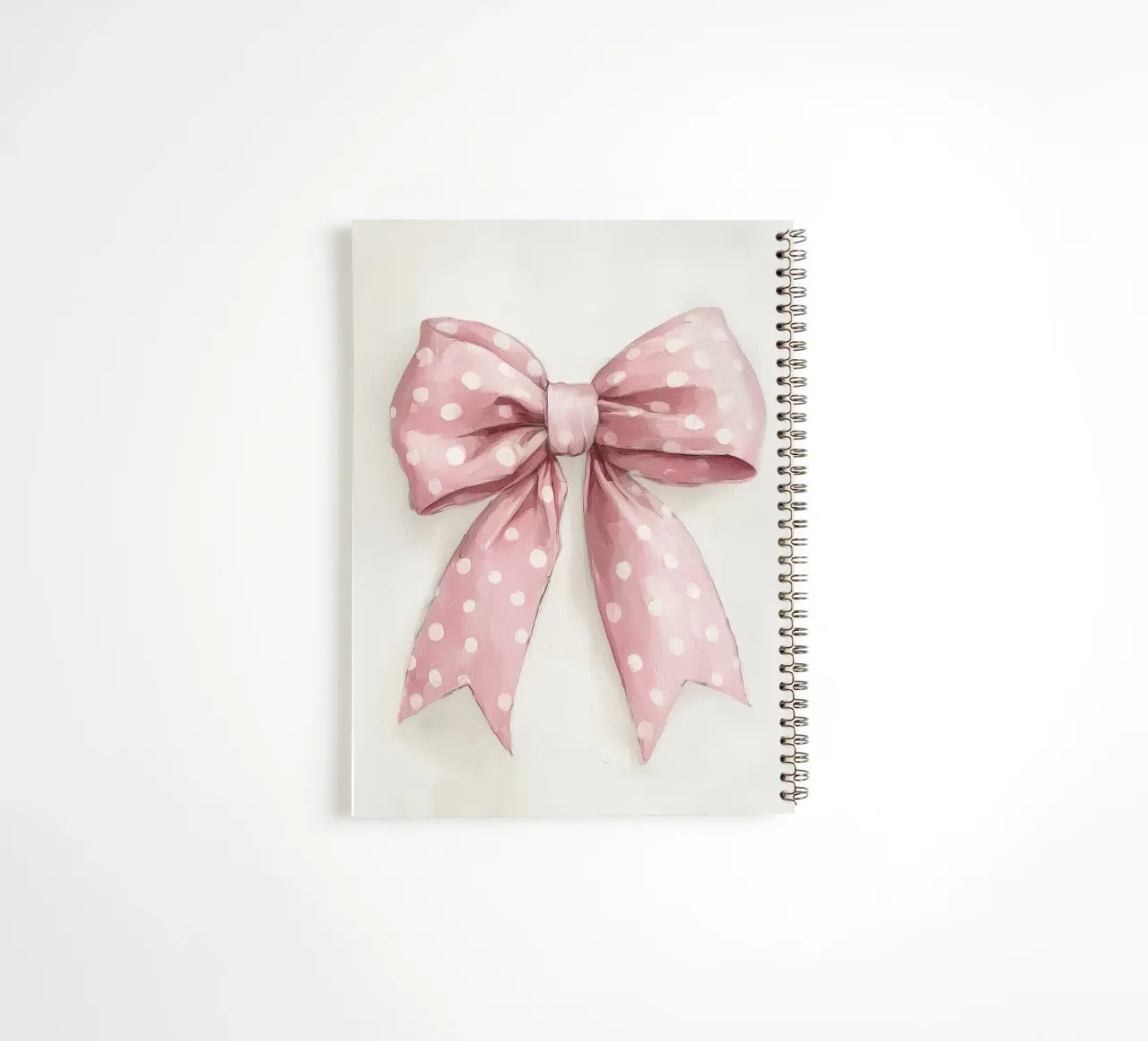 Pink Bows Polka Dots Retro Vintage Feminine Coquette Art spiral notebook by Gentle Echoes Art