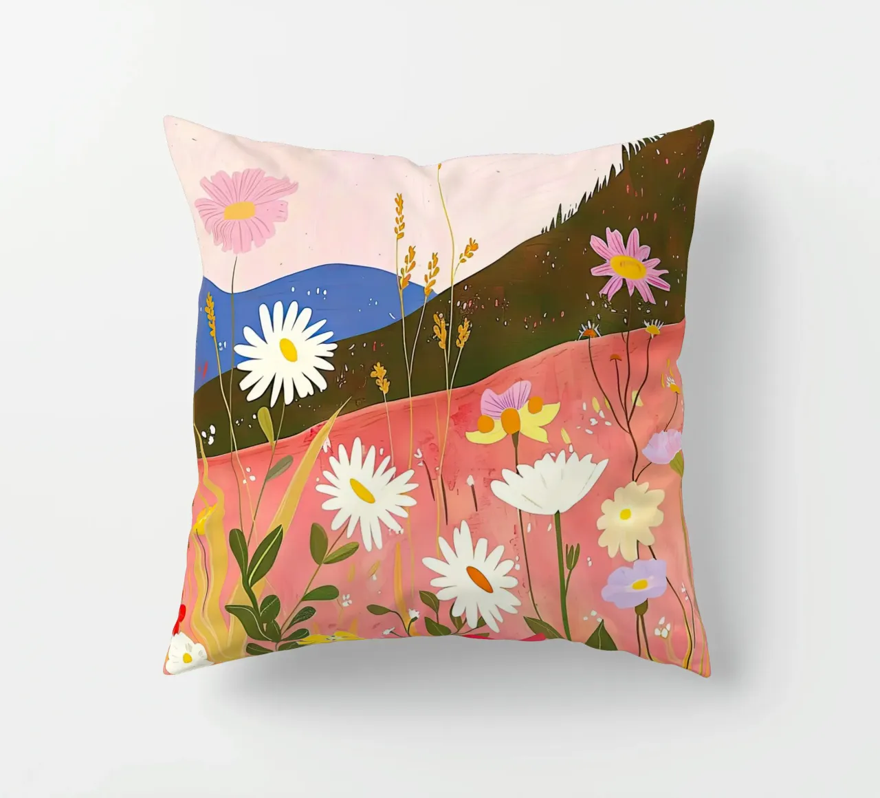 Wildflower Harmony in Spring decorative cushion by DaarbyN
