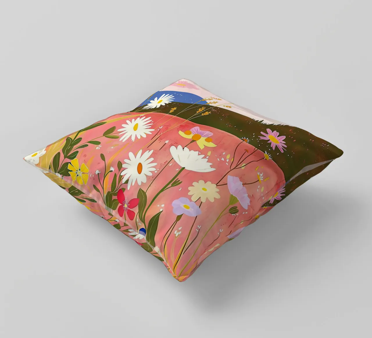 Wildflower Harmony in Spring decorative cushion by DaarbyN
