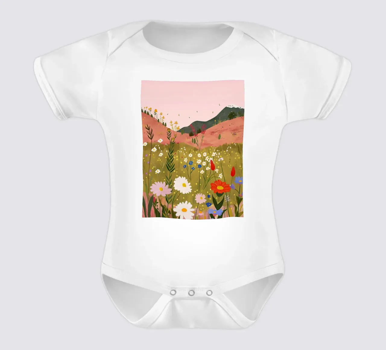Fiori nella valle body neonato maniche corte da DaarbyN