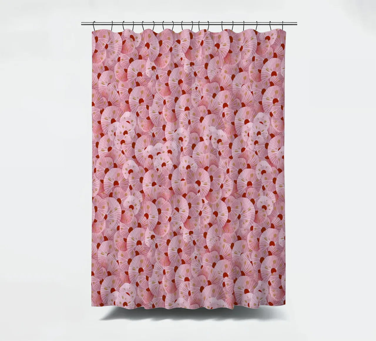 Fantom Fifi Art - Korallenmuster rot shower curtain by The Artcircle