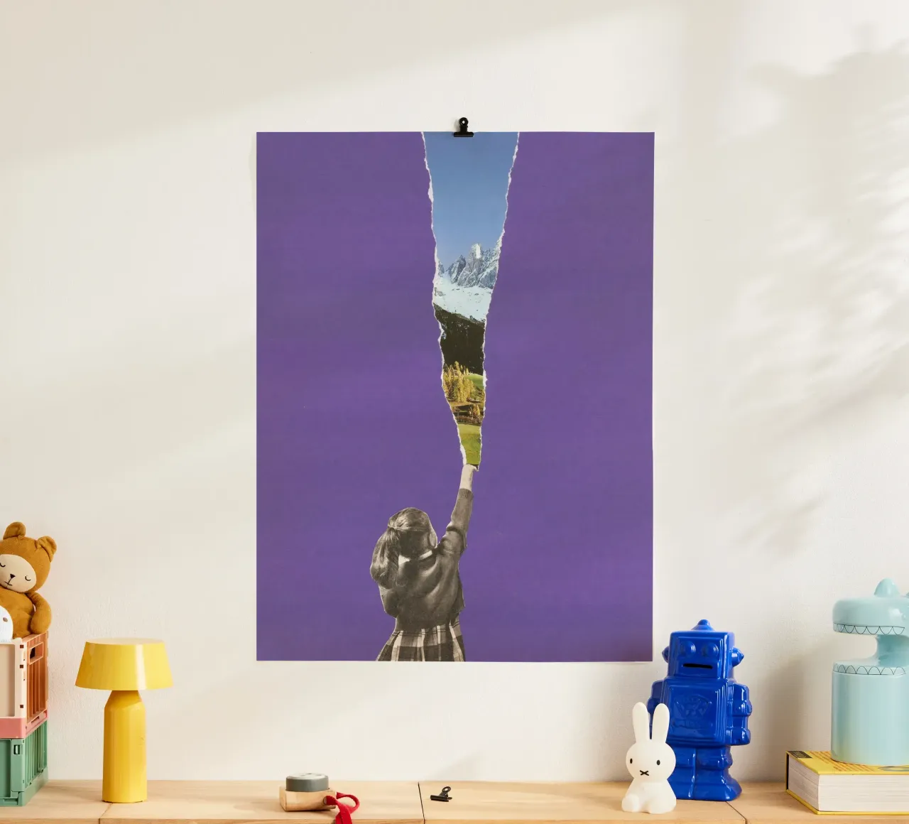 Landscape Torn poster with wooden frame by Carlos Quitério