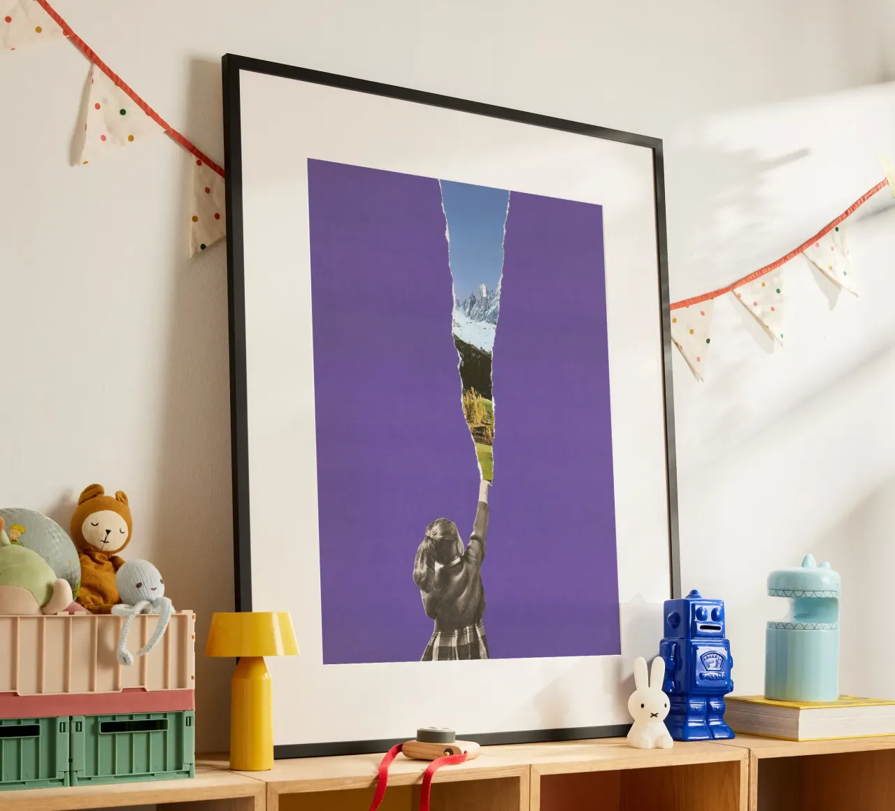 Landscape Torn poster with wooden frame by Carlos Quitério