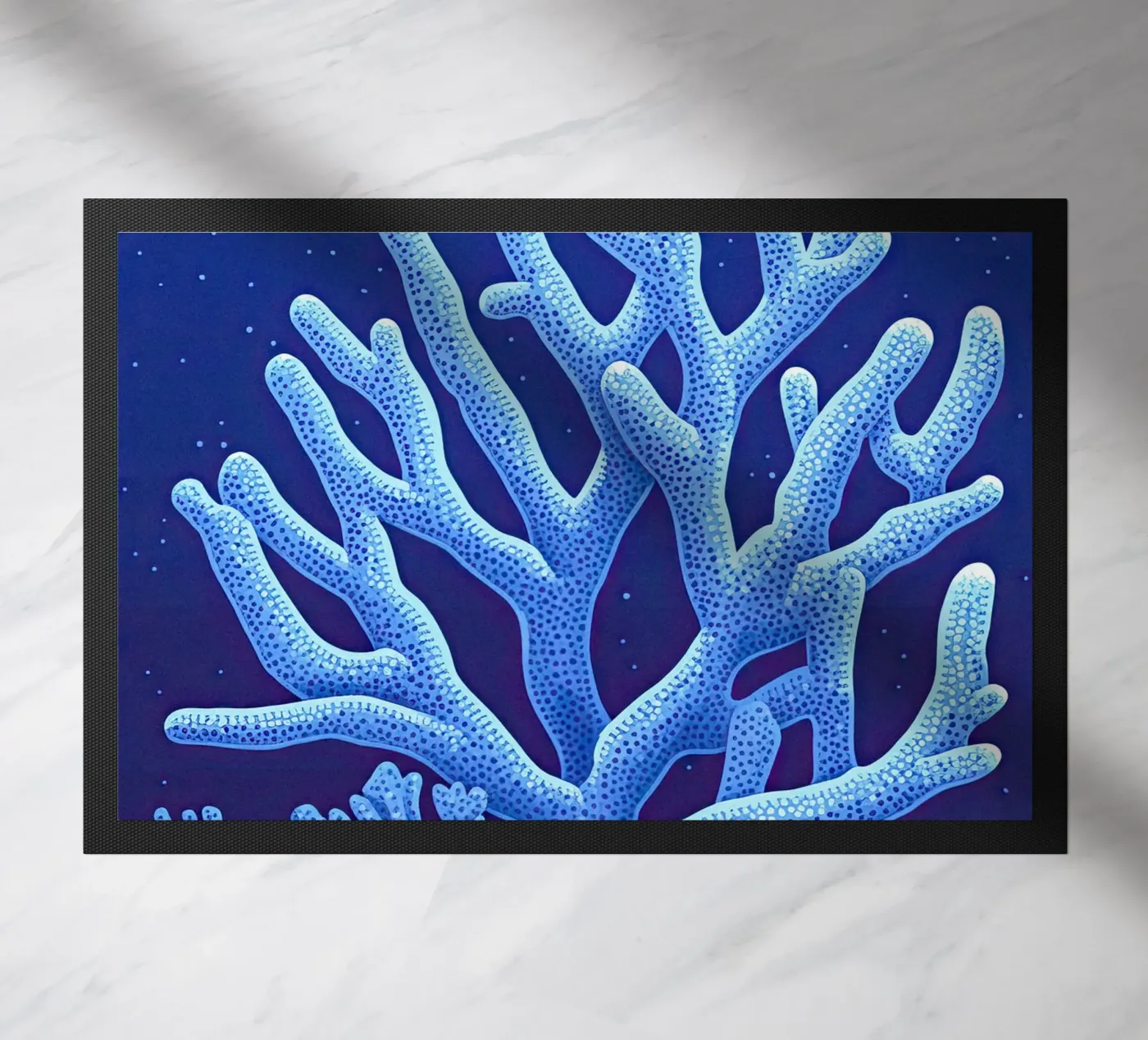 Midnight Corals doormat by The Sea