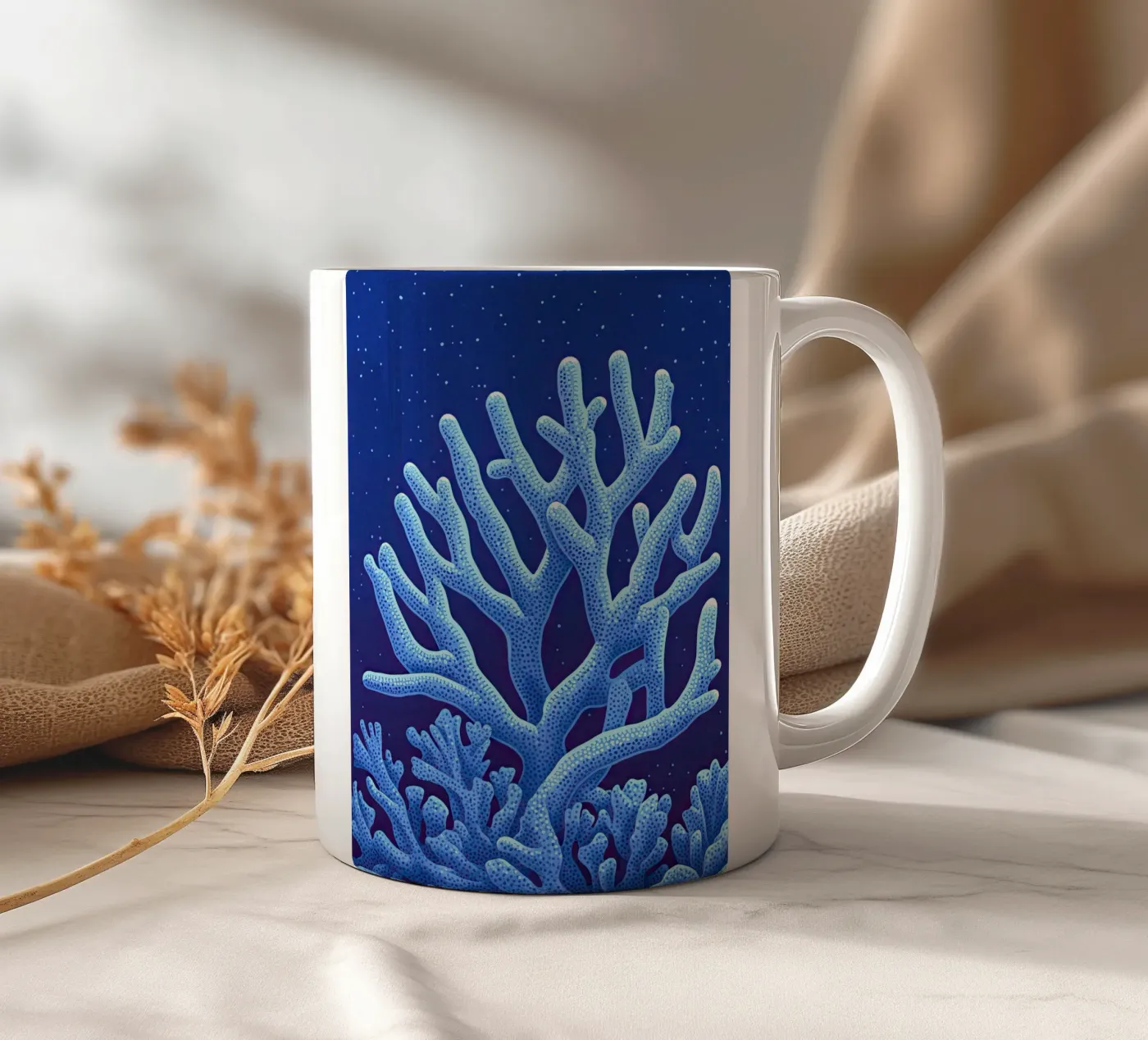 Midnight Corals ceramic mug by The Sea
