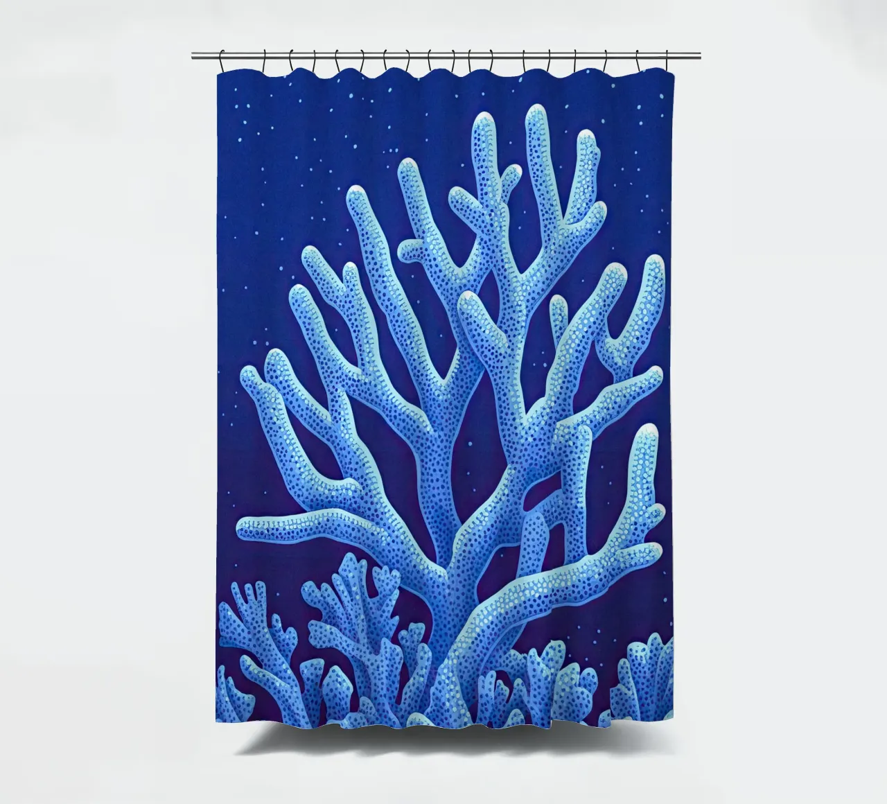 Midnight Corals shower curtain by The Sea