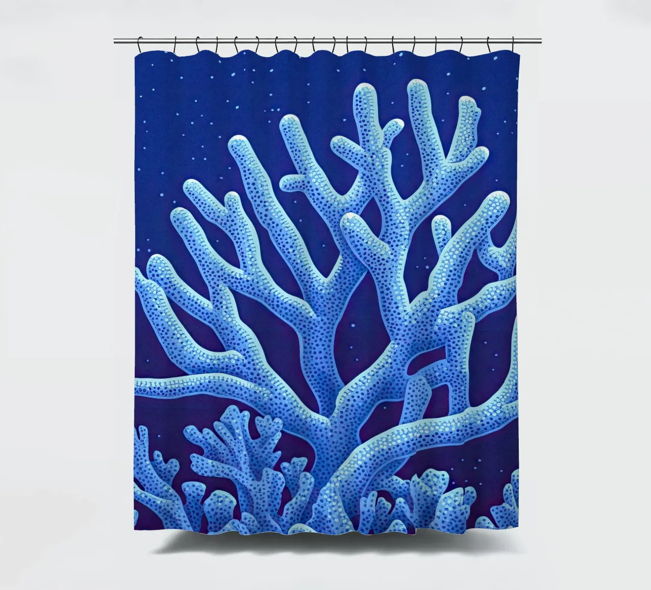 Midnight Corals shower curtain by The Sea