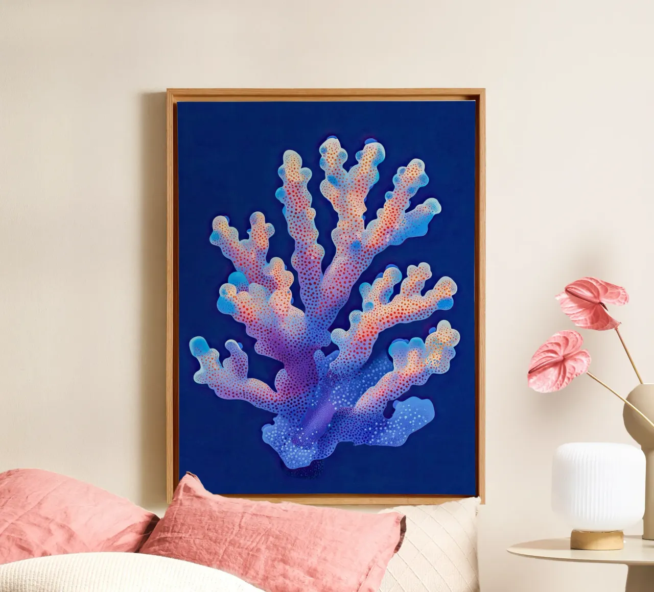 Mystic Gradient Coral canvas by The Sea