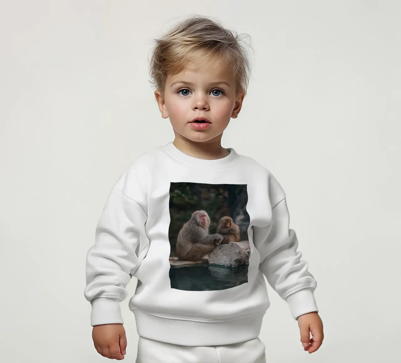 Scimmie delle nevi a Nagano, Giappone felpa neonato da Marcel Bisig