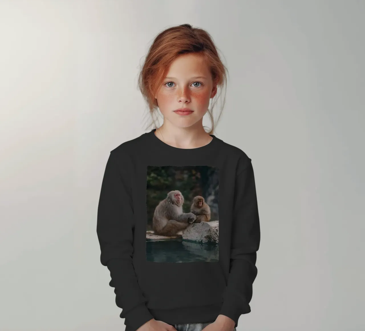 Scimmie delle nevi a Nagano, Giappone felpa bambino da Marcel Bisig