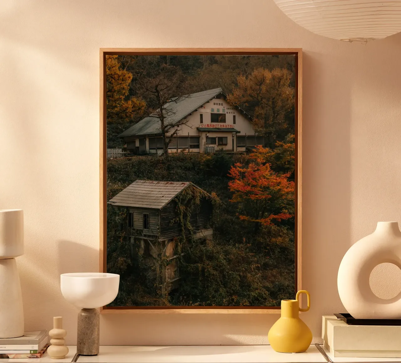 Source chaude d'automne à Nagano, Japon toile avec Caisse américaine de Marcel Bisig