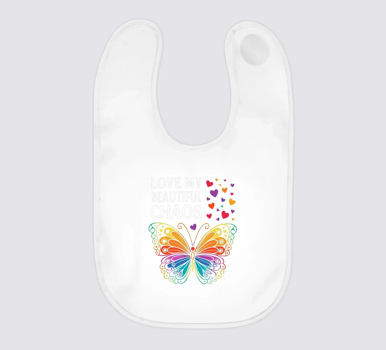 Farfalla arcobaleno dell'amore: Design di ali e cuori vibranti bavaglino da mum tees