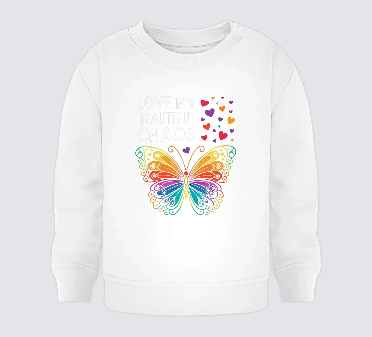 Farfalla arcobaleno dell'amore: Design di ali e cuori vibranti felpa neonato da mum tees