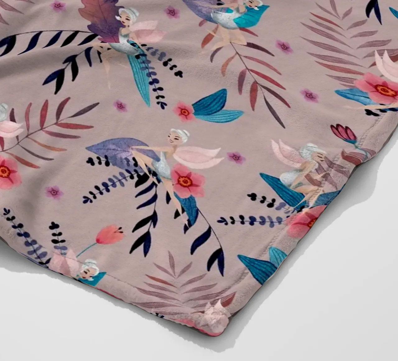 Fantom Fifi Art - Feenmuster Latte Macciato coperta in pile da The Artcircle