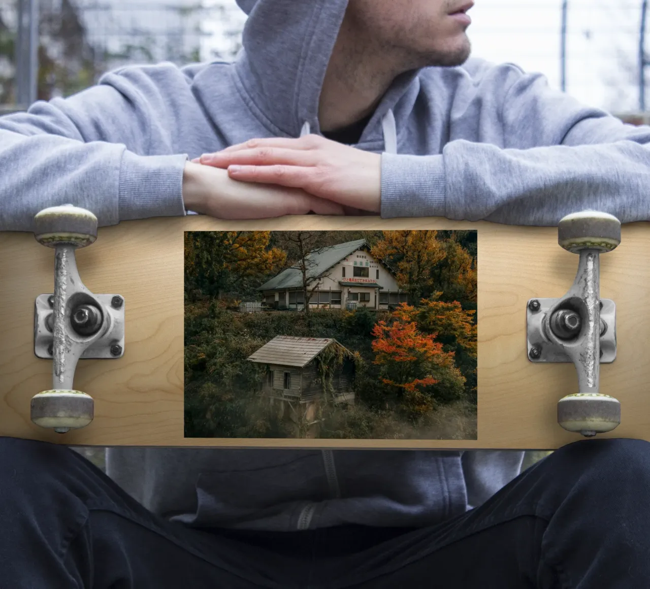 Source chaude d'automne à Nagano, Japon autocollant de Marcel Bisig