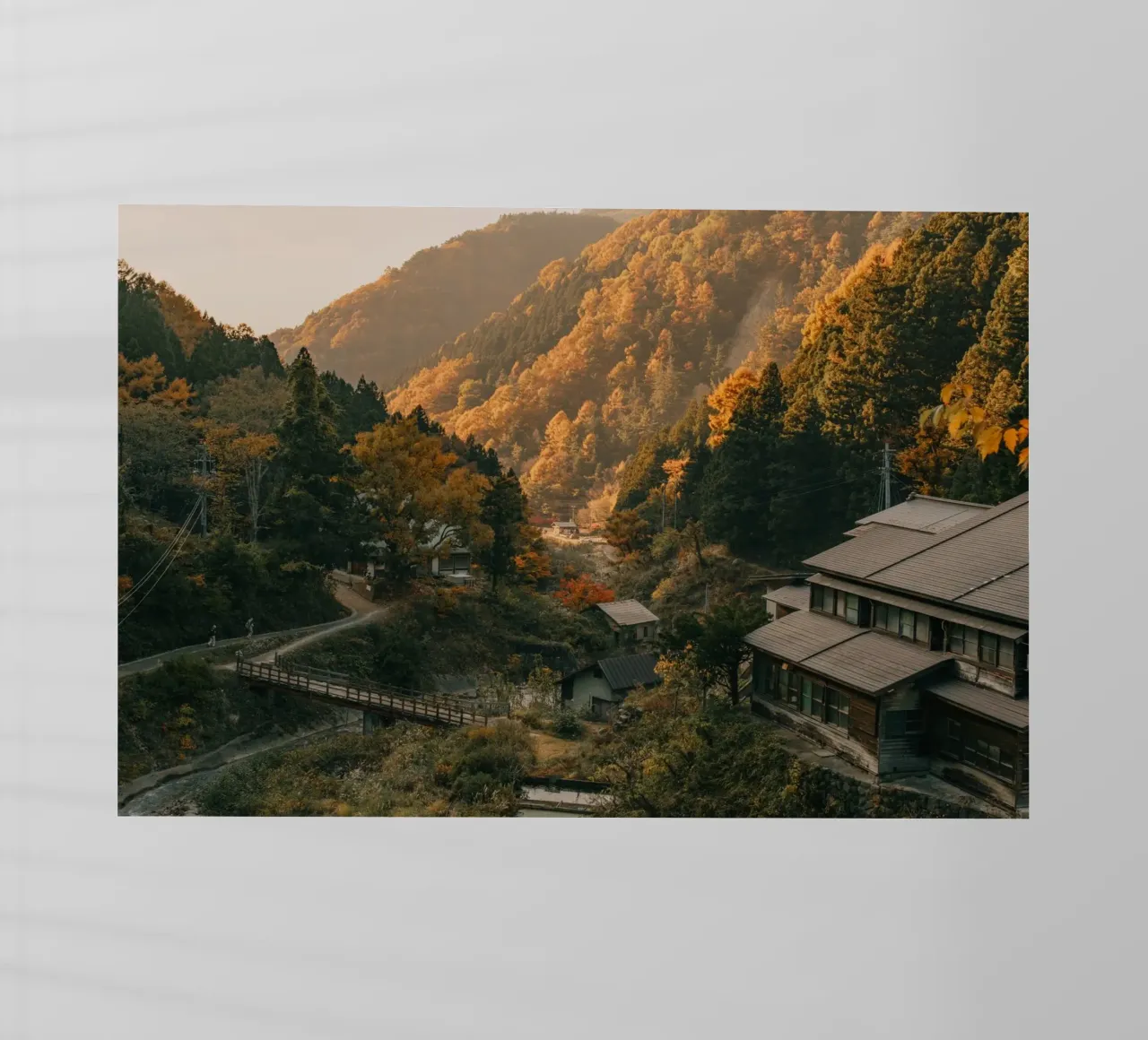 Valle delle sorgenti calde in autunno - Nagano, Giappone pellicola backlit da Marcel Bisig