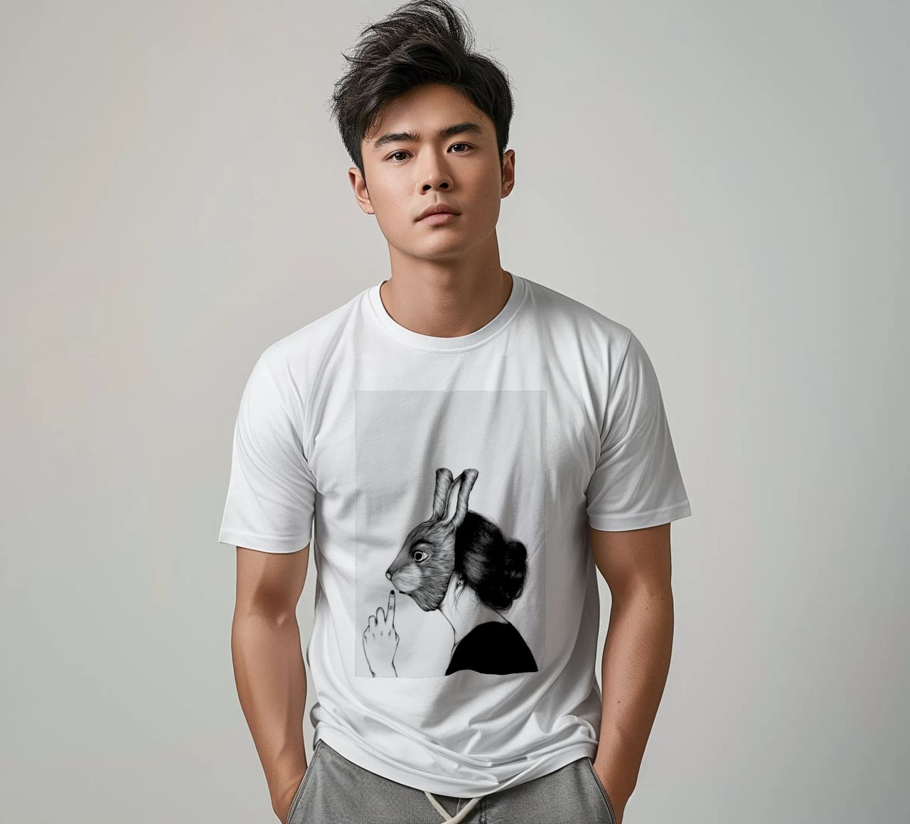 Peculiar Rabbit t-shirt da The White Deer