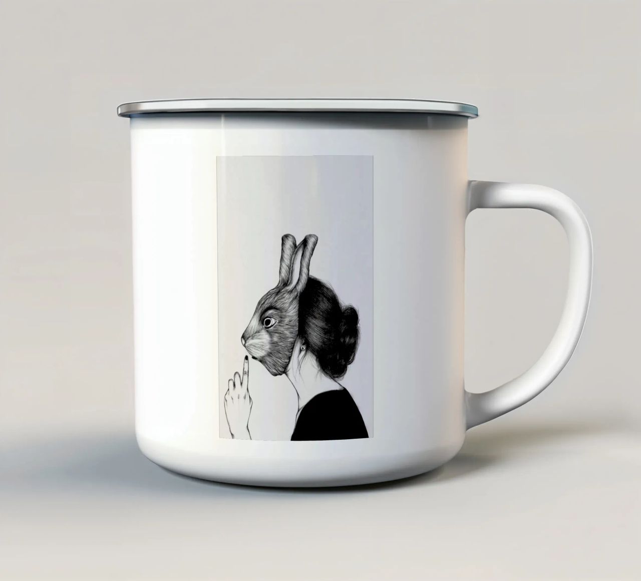 Peculiar Rabbit tazza in smalto da The White Deer