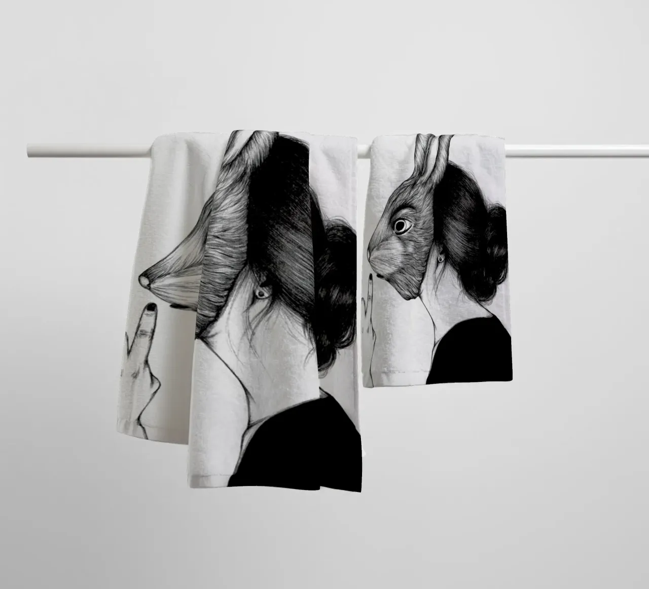 Peculiar Rabbit asciugamano da bagno da The White Deer