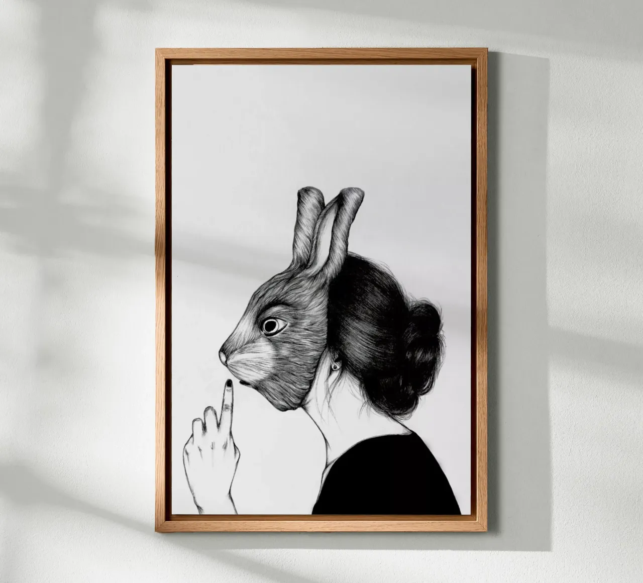 Peculiar Rabbit tela con Cornice a cassetta da The White Deer