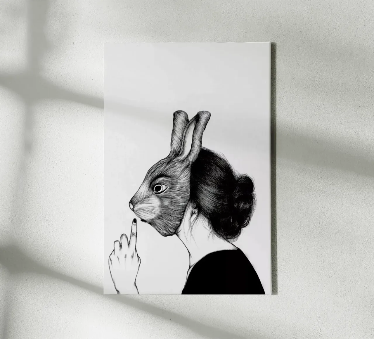 Peculiar Rabbit tela con Cornice a cassetta da The White Deer