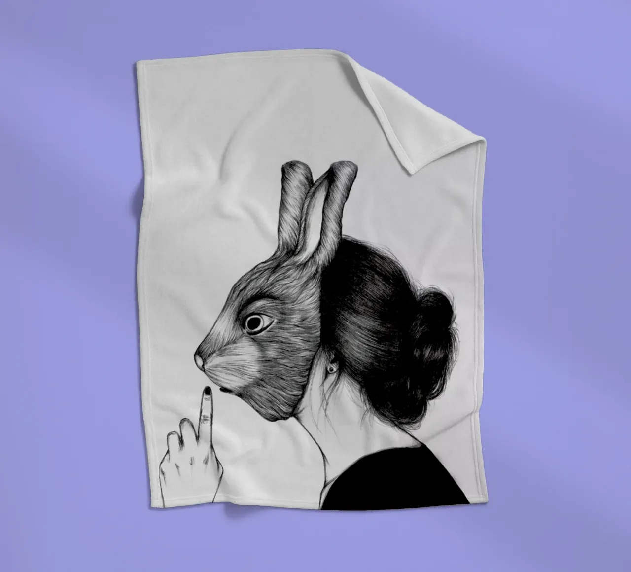 Peculiar Rabbit coperta in pile da The White Deer