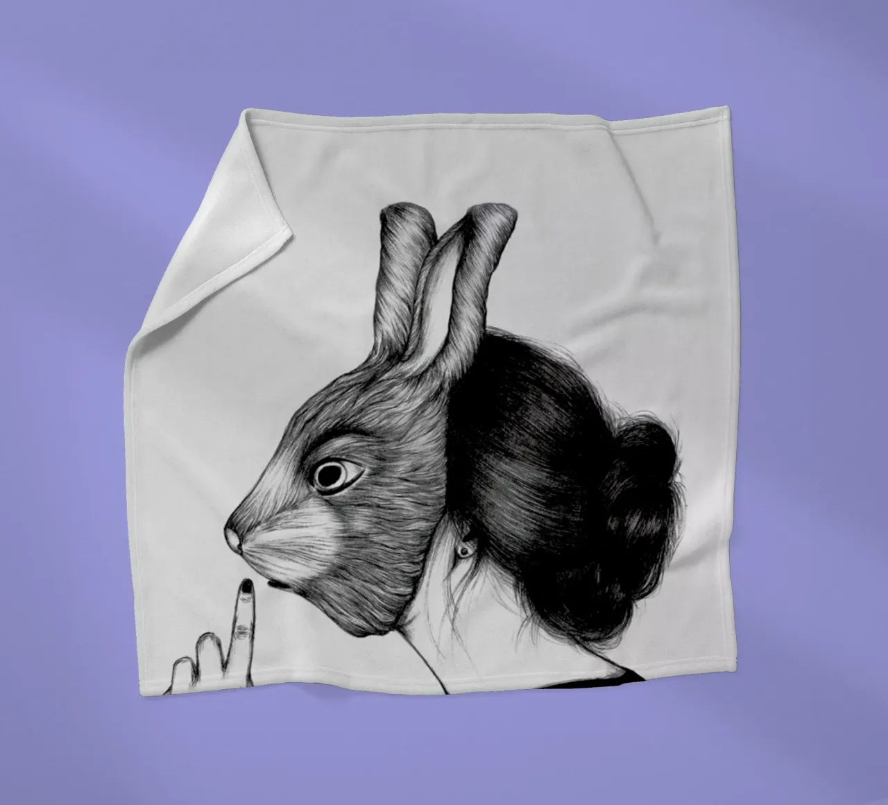 Peculiar Rabbit manta de franela de The White Deer