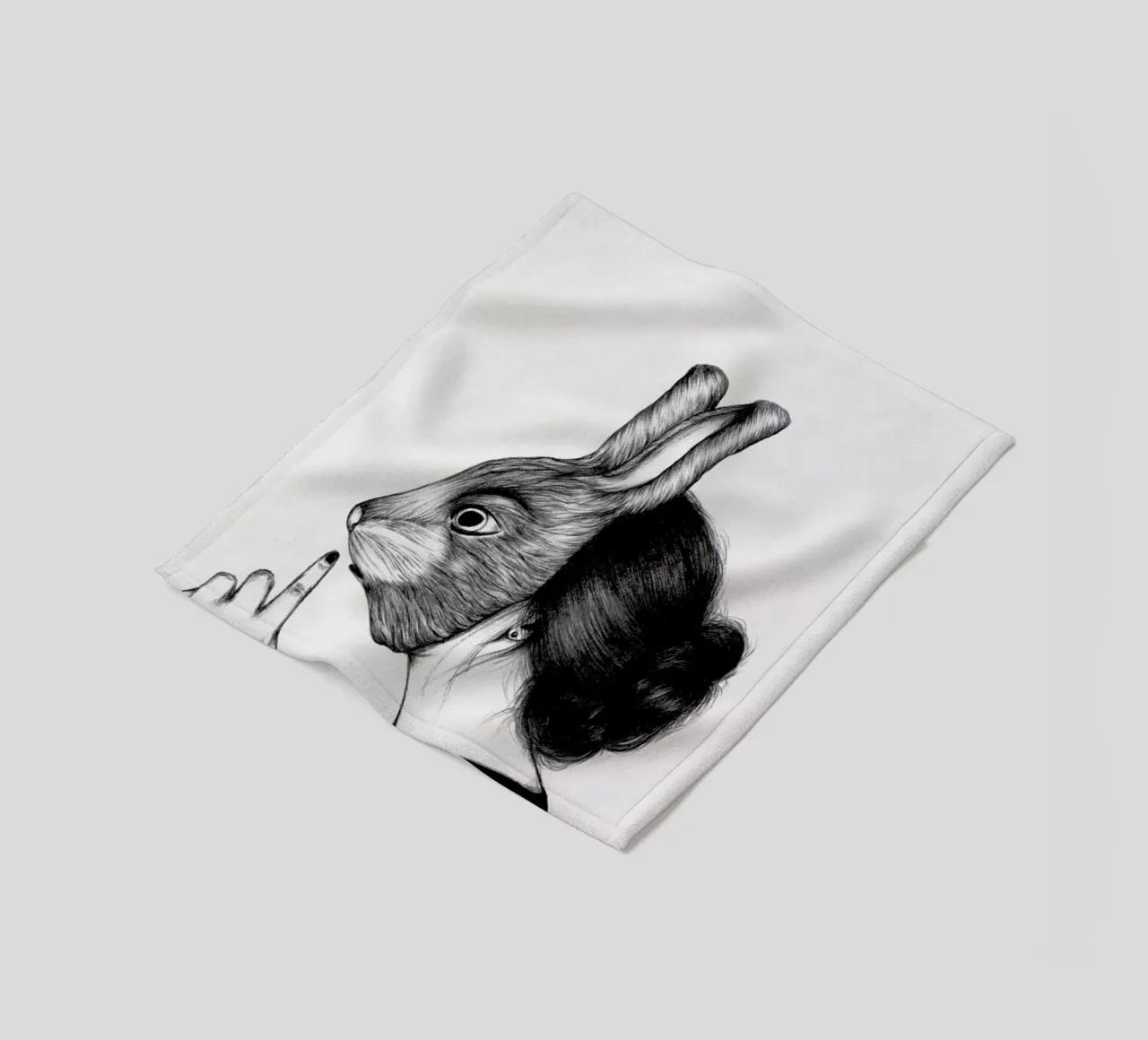 Peculiar Rabbit manta de franela de The White Deer