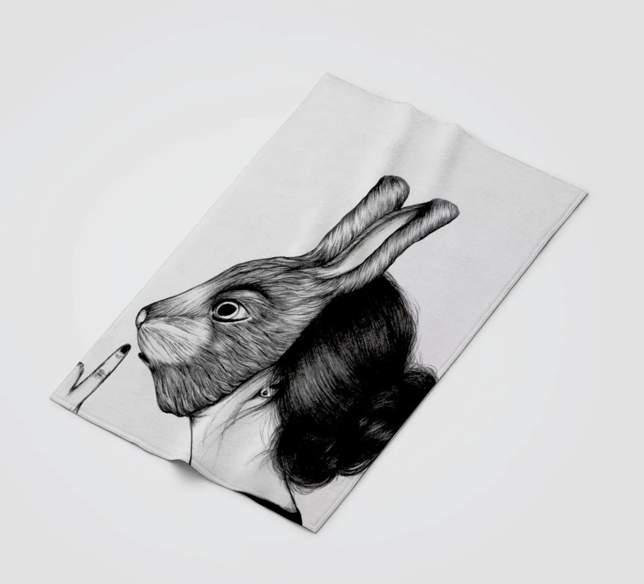 Peculiar Rabbit manta de franela de The White Deer