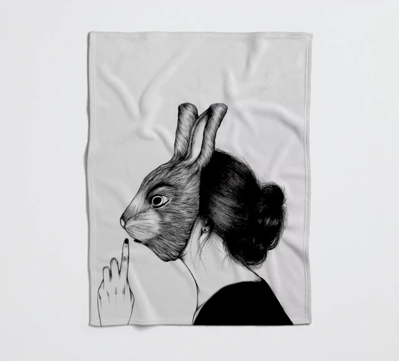 Peculiar Rabbit manta de franela de The White Deer