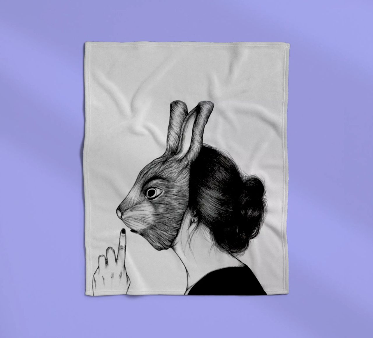 Peculiar Rabbit coperta in pile da The White Deer