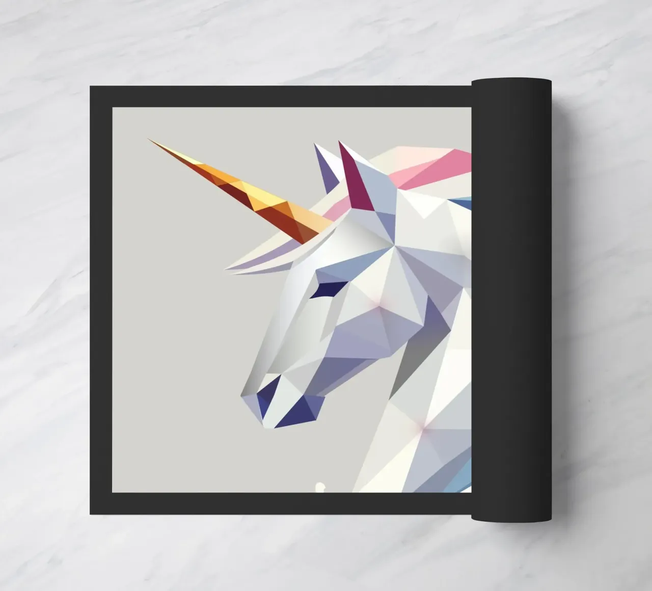 Geometric unicorn - modern elegance doormat by namosh
