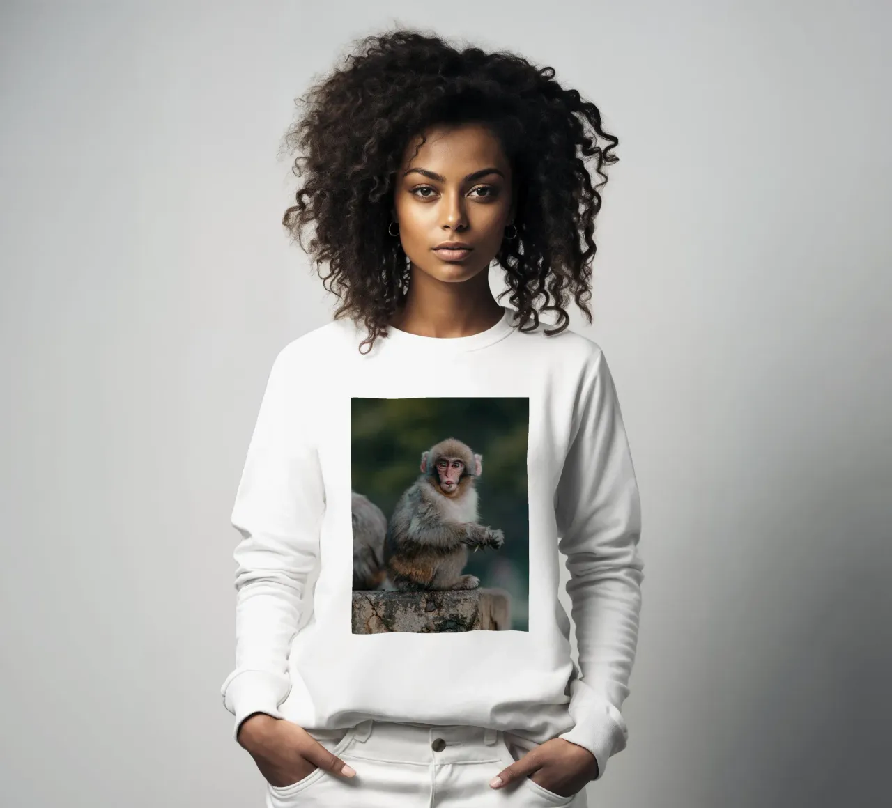 Scimmia delle nevi a Nagano, Giappone felpa da Marcel Bisig