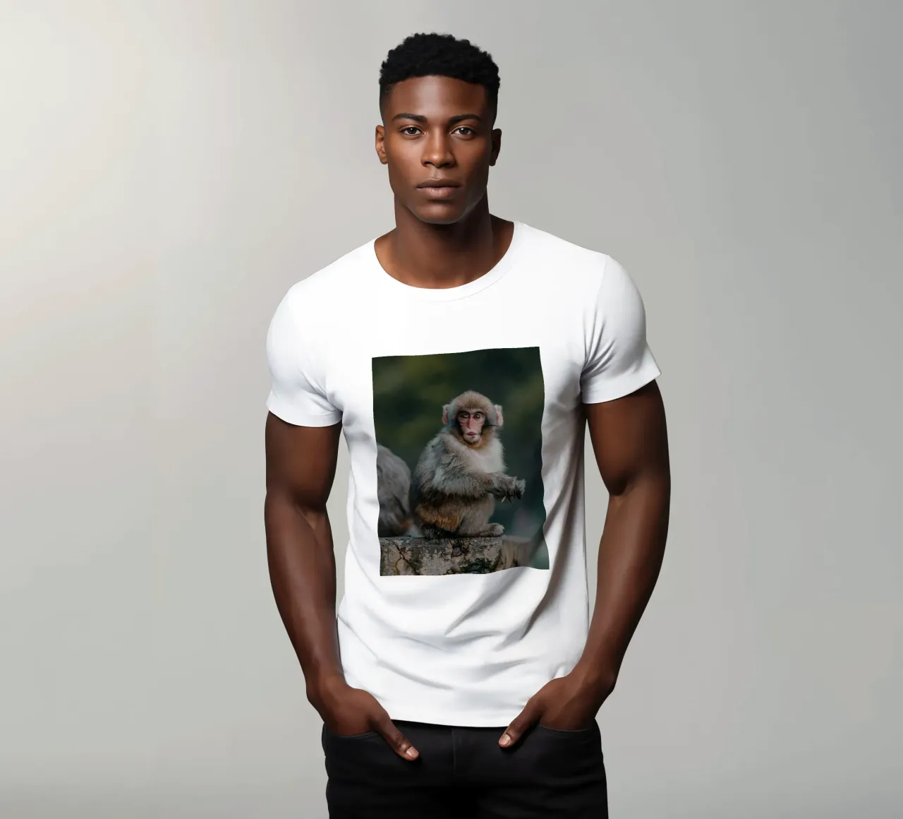 Scimmia delle nevi a Nagano, Giappone t-shirt da Marcel Bisig