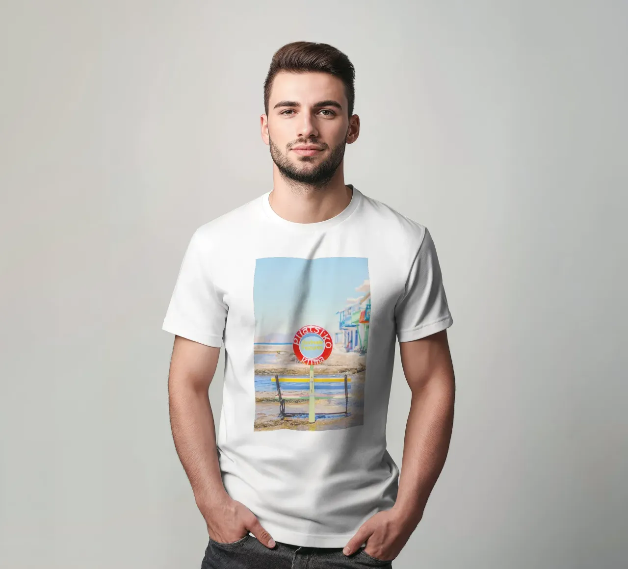 Milos, Grecia I Il piccolo e colorato villaggio di pescatori di Klima t-shirt da Julie Travel Photography