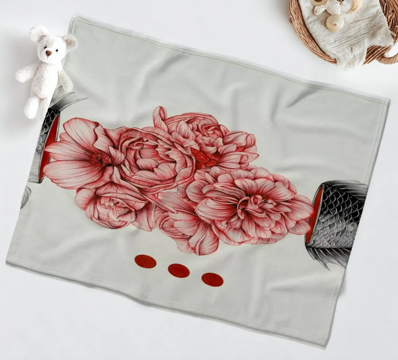 To Bloom Not Bleed manta de franela de The White Deer
