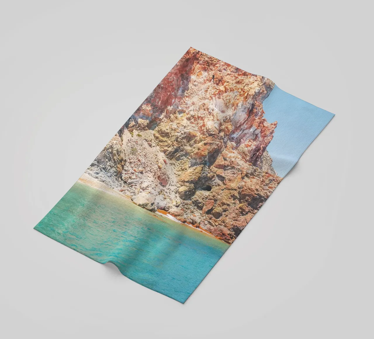 Milos, Greece I Beach paradise nature red sand rock beach towel by Julie Travel Photography