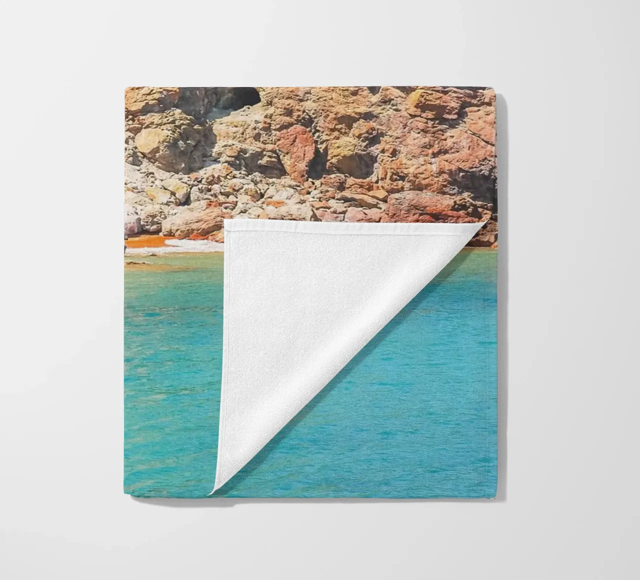 Milos, Greece I Beach paradise nature red sand rock beach towel by Julie Travel Photography