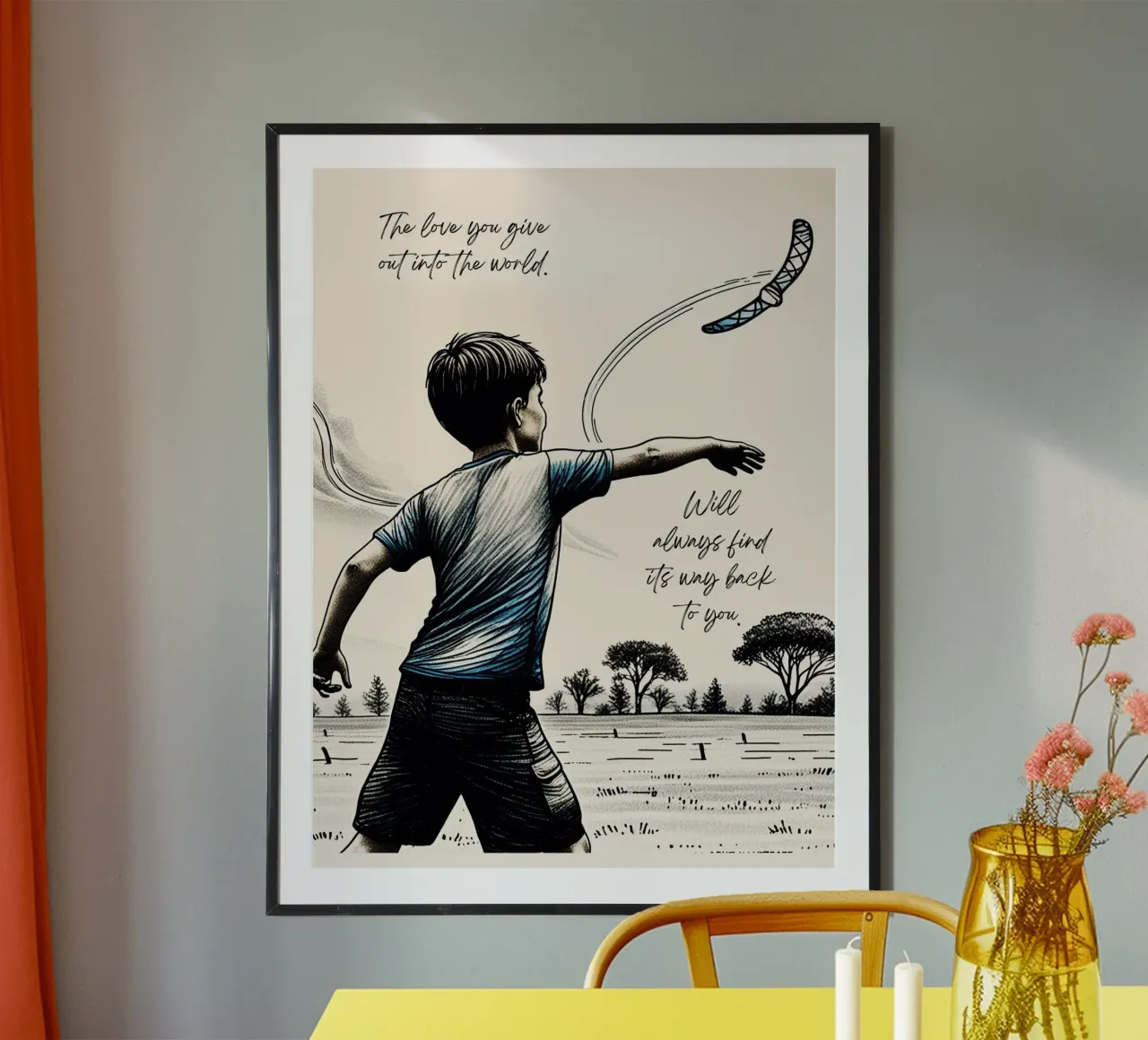 The Love You Give poster with aluminum frame by personalgrowth